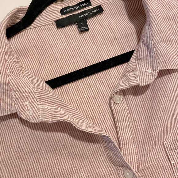Harvé Benard washable linen button up shirt. Excellent condition. Fits L to XL - Picture 3 of 3